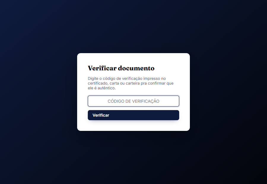 A página pública /verificar: não precisa de login