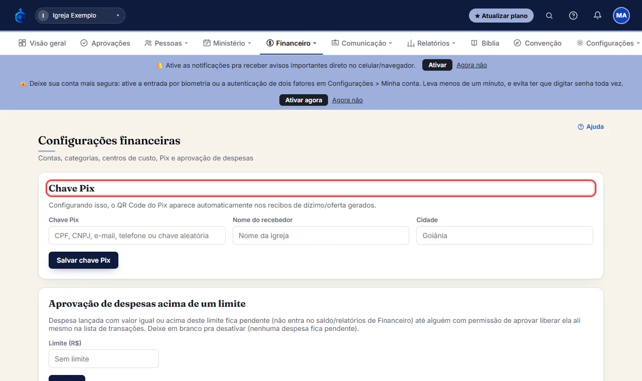 "Chave Pix": preencha a chave, nome do recebedor e cidade - passa a aparecer no QR code dos comprovantes de dí
