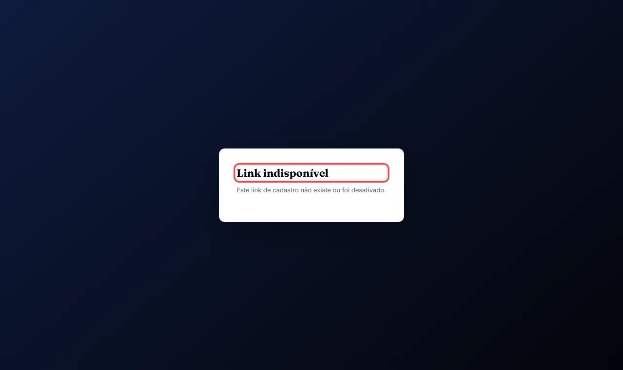 Se o link mostrar "indisponível", confira se Ativado está em Sim e se o Slug foi salvo. Para o QR aparecer, o 