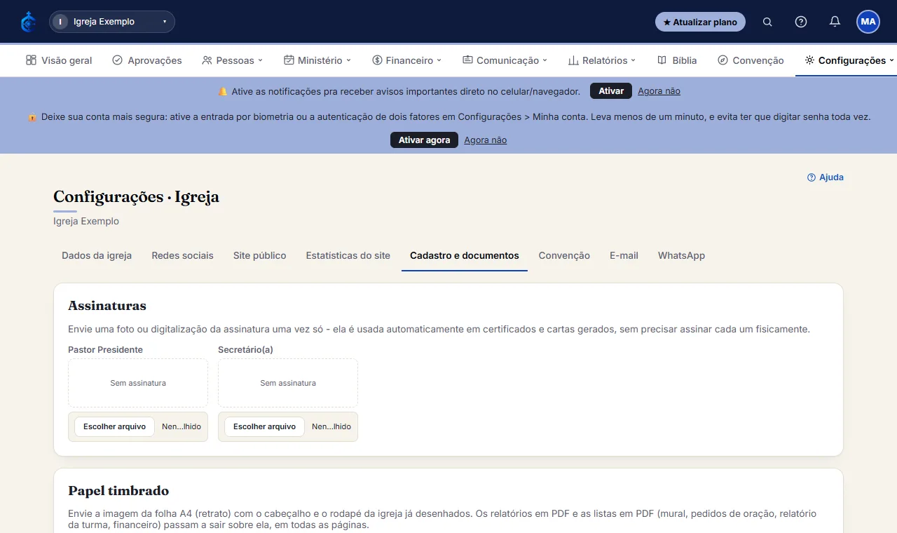 Clique em Salvar - o de membro entra como Pendente até um administrador aprovar; o de visitante entra direto, 