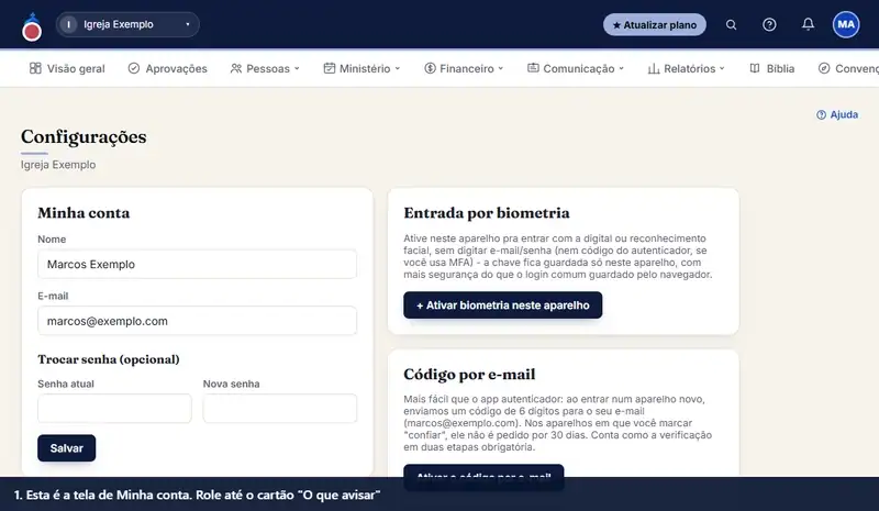 Escolher o que o app avisa
